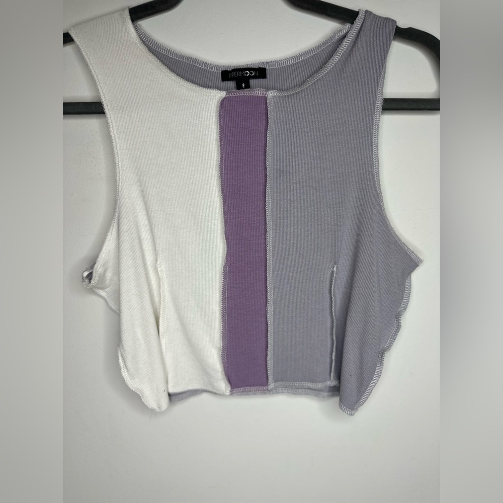 Papermoon Color-block ribbed crop tank top - Picture 10 of 10